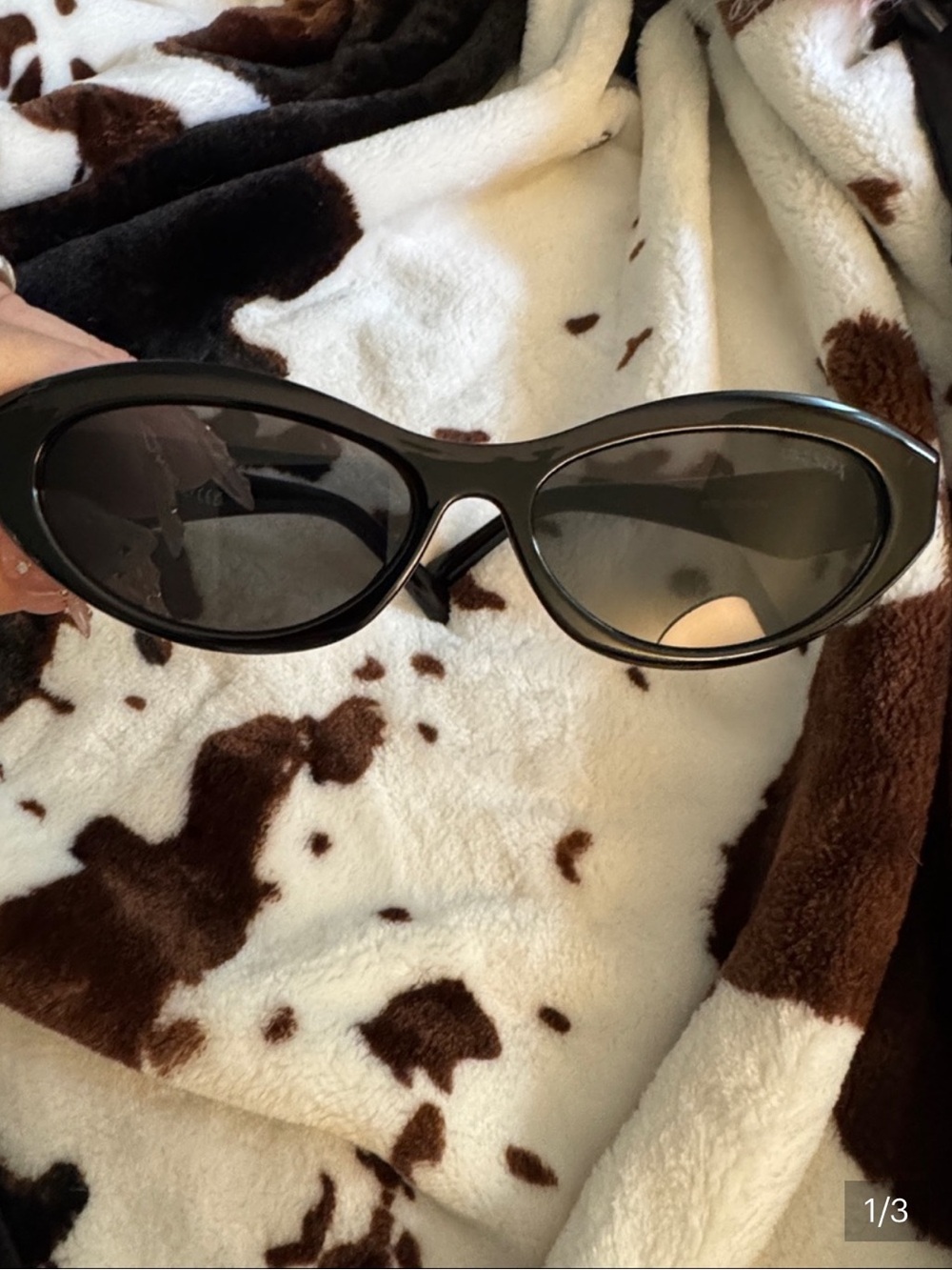 Prada copy Black Cat-Eye Sunglasses with Dark Lenses